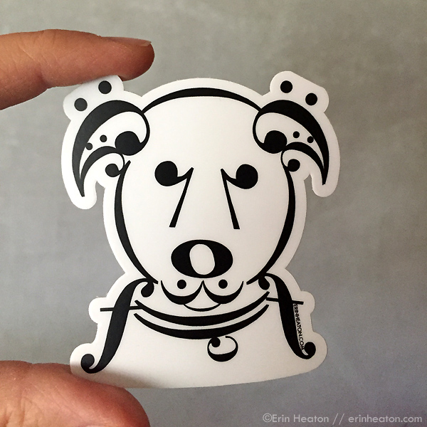 Music note dog sticker